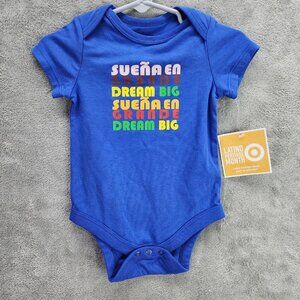 Latino Heritage Month Baby Bodysuit Dream Big Blue Size 3-6M